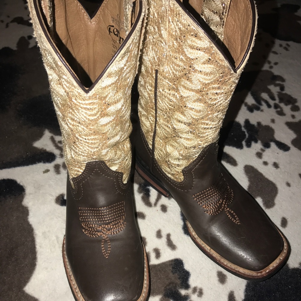 Kids Ferrini Gold Boots